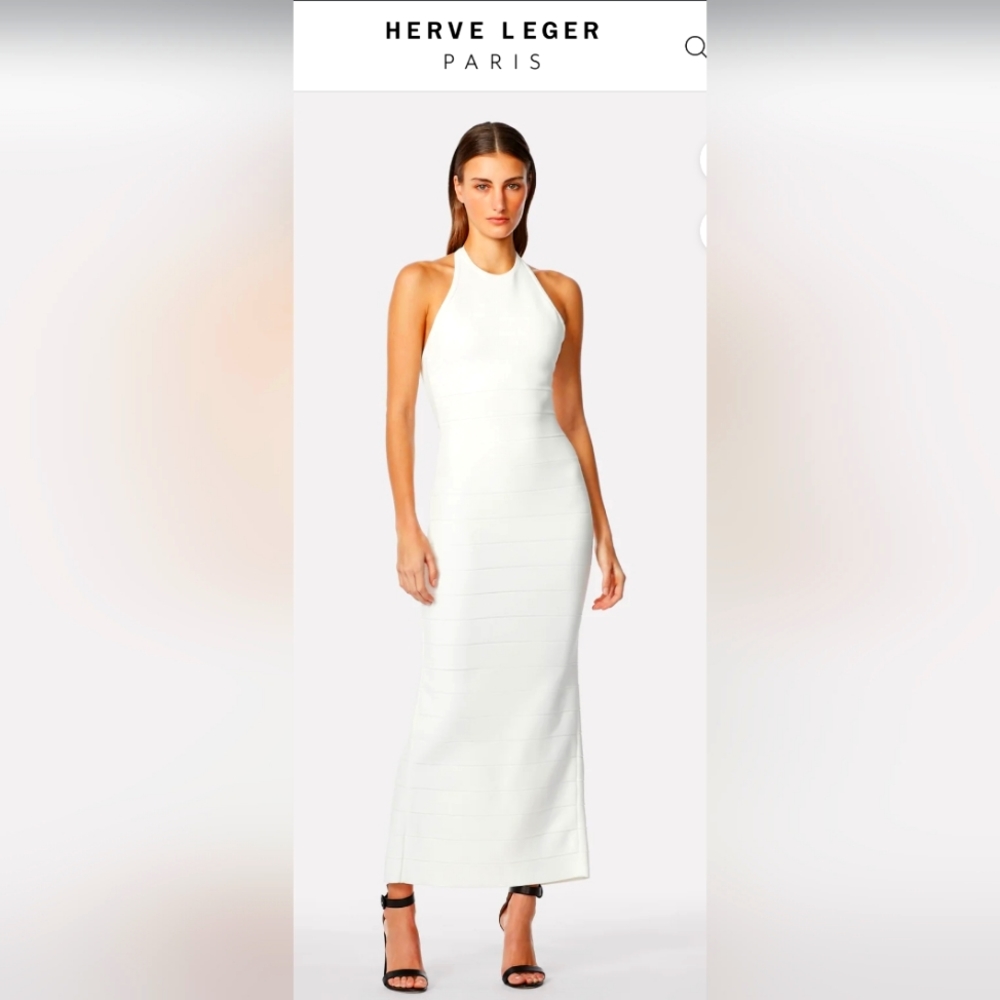 Harve Leger ICon Gown White Size Large New NWT